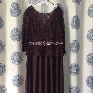 Full length lace gown with rhinestones